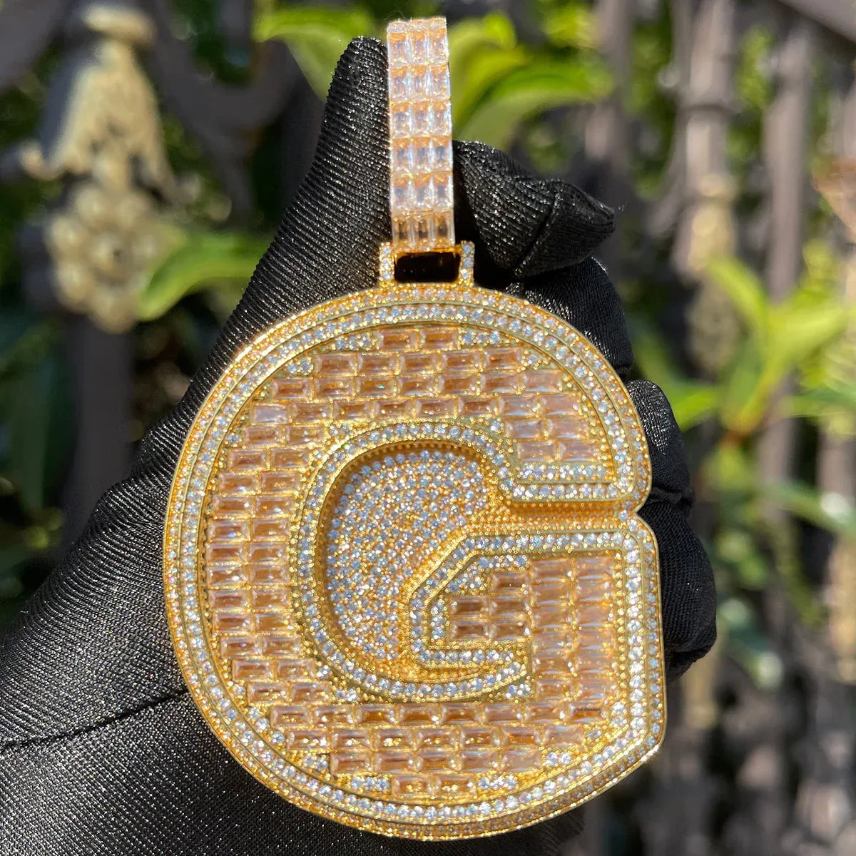 Edition Two Layers A~Z Iced Out Initial Custom Name Necklace Pendant - Luxury Custom Jewelry - CaratixJewelry